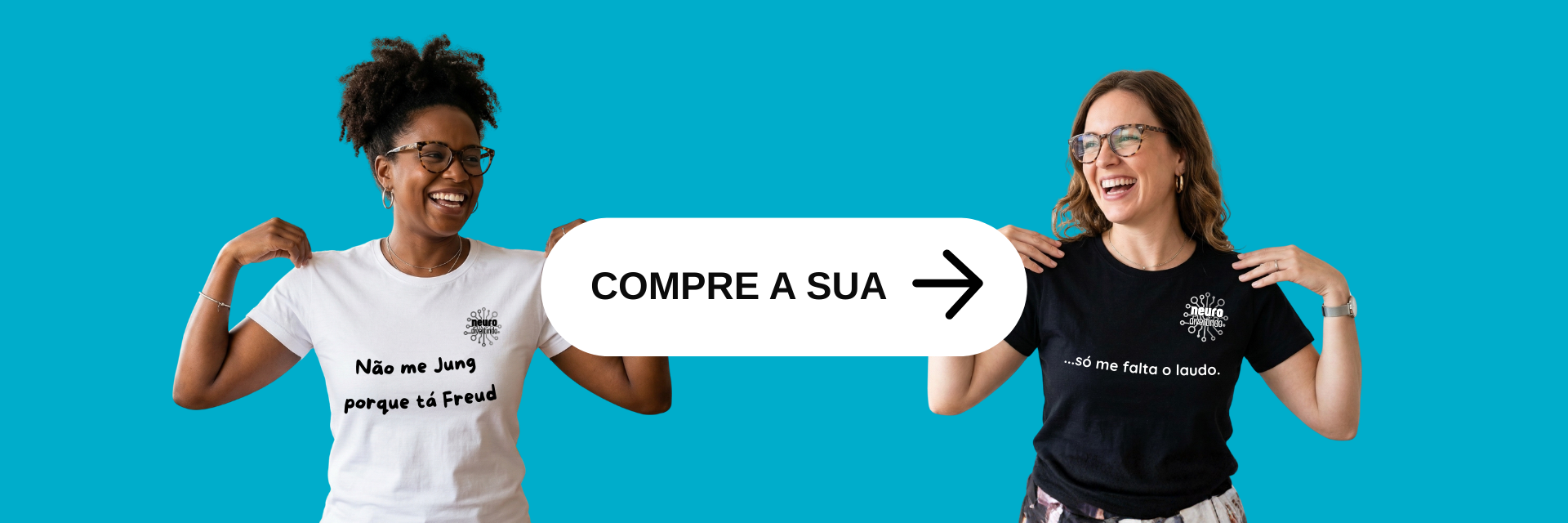 Compre sua camiseta Neurodivertindo — Coleção Não me Jung porque tá Freud